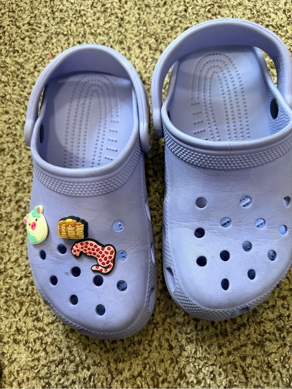 CROCS Kids Lavender Slip-On Clogs with Decorative Charms